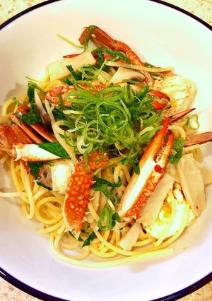 トマト不使用☆渡り蟹とカラスミのパスタ-レシピのメイン写真