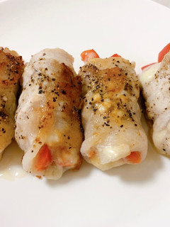 ダイエット 豚肉のパプリカチーズ巻き-レシピのメイン写真