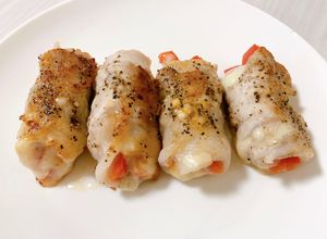 ダイエット　豚肉のパプリカチーズ巻き-レシピのメイン写真