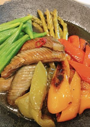 夏野菜の焼き浸し-素麺の具にもぴったり-レシピのメイン写真