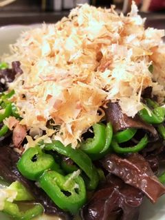 鰹節たっぷりきくらげとピーマンのおひたし-レシピのメイン写真