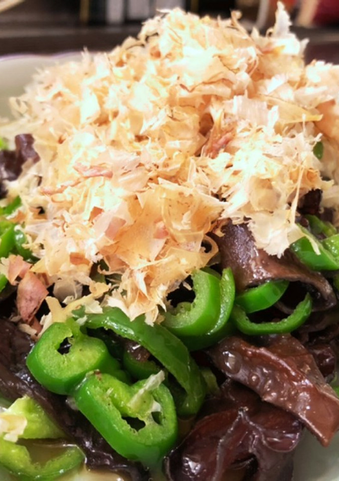 鰹節たっぷりきくらげとピーマンのおひたし-レシピのメイン写真