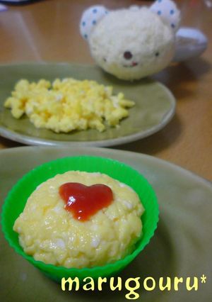レンジでいり卵＆卵ボール♡お弁当に♡-レシピのメイン写真