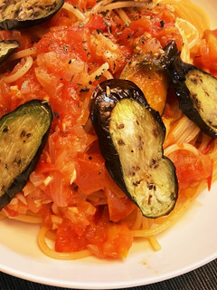レンジで時短 トマトとナスのパスタ-レシピのメイン写真