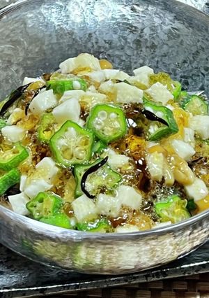 旦那絶賛!麺つゆジュレでねばねばサラダ-レシピのメイン写真