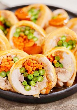 鶏肉の野菜巻き(電気圧力鍋)-レシピのメイン写真