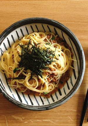 新定番！味噌バターでコク旨納豆パスタ-レシピのメイン写真