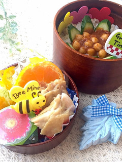 ハニーマスタードチキンとチリビーンズ弁当-レシピのメイン写真