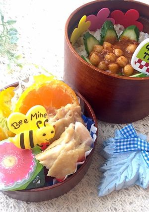ハニーマスタードチキンとチリビーンズ弁当-レシピのメイン写真
