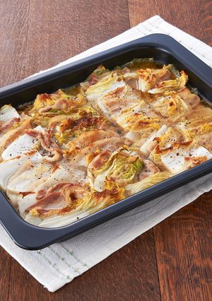 オーブンレンジで！白菜と豚肉の重ね蒸し-レシピのメイン写真