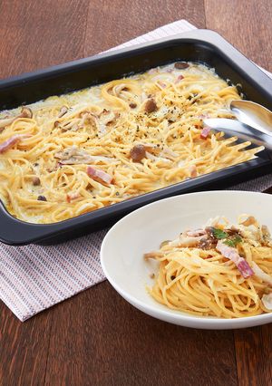 オーブンレンジで！きのこのクリームパスタ-レシピのメイン写真