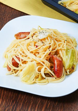 オーブンレンジで！キャベツのオイルパスタ-レシピのメイン写真
