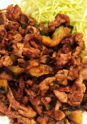 簡単☆豚肉とナスのにんにくしょうが焼き-レシピのメイン写真