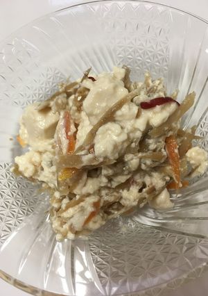 簡単☆豆腐ときんぴらごぼうの和え物-レシピのメイン写真