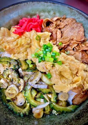 賄い!ゴーヤー甘酢醤油の三色丼-レシピのメイン写真