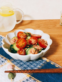 プチトマトときゅうりとツナの麺つゆサラダ-レシピのメイン写真