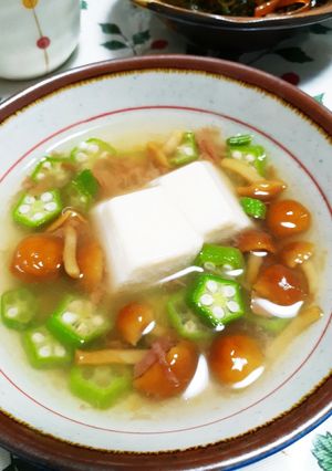 なめことオクラのごま豆腐あんかけ-レシピのメイン写真