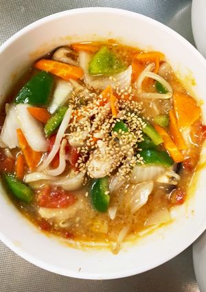 レンジ味噌トマトラーメン味タッカルビ風-レシピのメイン写真