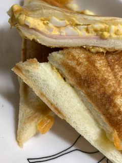 簡単!ハムエッグホットサンド-レシピのメイン写真