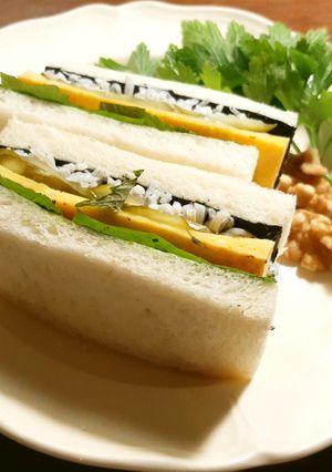 シラス、大葉、海苔のサンドイッチ-レシピのメイン写真