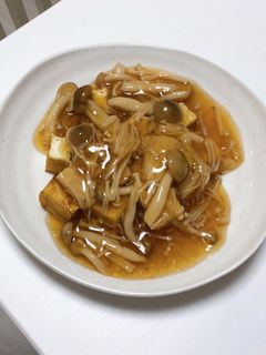 調理10分!簡単 厚揚げきのこあんかけ-レシピのメイン写真