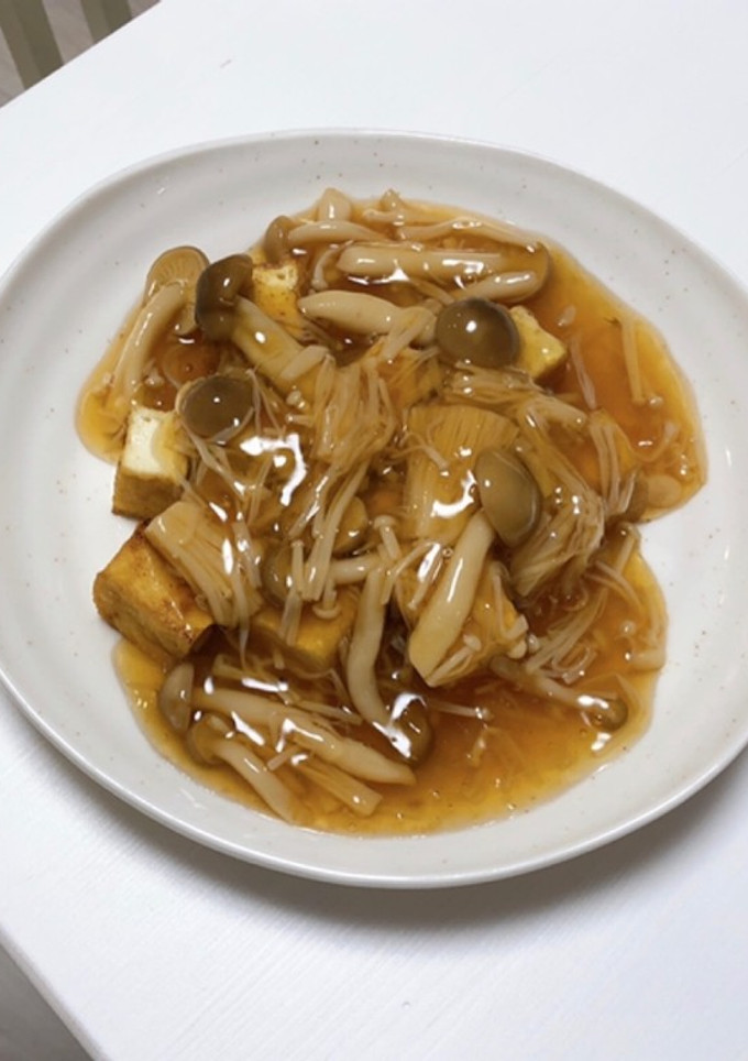 調理10分！簡単 厚揚げきのこあんかけ-レシピのメイン写真
