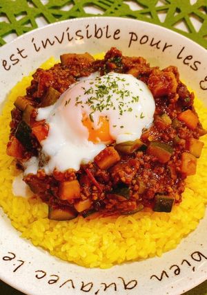 ☆夏野菜たっぷり!キーマカレー温玉のせ☆-レシピのメイン写真