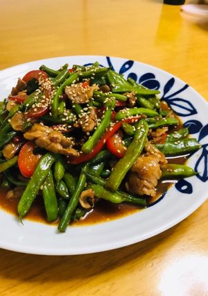 インゲンと豚バラの味噌炒め-レシピのメイン写真