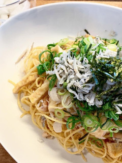 九条ねぎたっぷり釜揚げしらすたらこパスタ-レシピのメイン写真