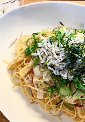 九条ねぎたっぷり釜揚げしらすたらこパスタ-レシピのメイン写真