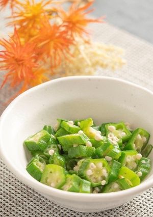 オクラ山葵醤油和え【入院食⑮夕/冷副菜】-レシピのメイン写真