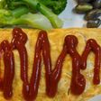 ブロッコリーの茎と葉っぱ入りオムレツ