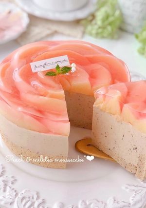 桃&ミルクティームースケーキ♡-レシピのメイン写真