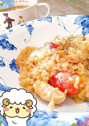 あめ色玉ねぎスープで作るリゾット-レシピのメイン写真