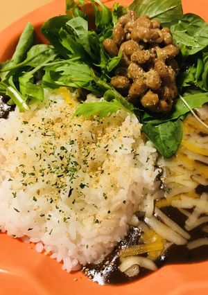 レトルト●納豆＆チーズカレー-レシピのメイン写真