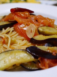 なすとトマトのお手軽パスタ-レシピのメイン写真