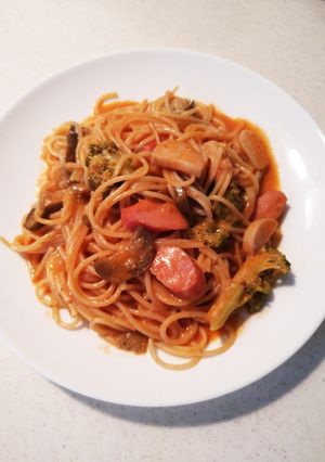 さっぱり煮のラストはトマトクリームパスタ-レシピのメイン写真