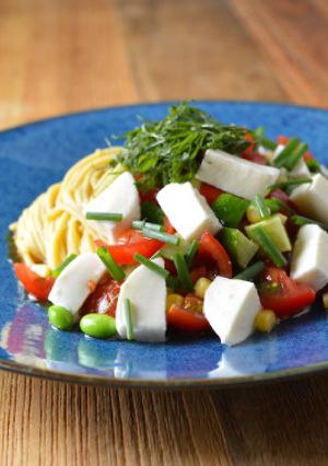 糖質制限！夏野菜の冷たい和風カプレーゼ-レシピのメイン写真