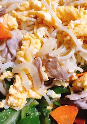 余ったひやむぎ、そうめんで！チャンプルー-レシピのメイン写真
