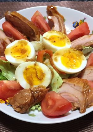鶏チャーシューのトマタマサラダ-レシピのメイン写真
