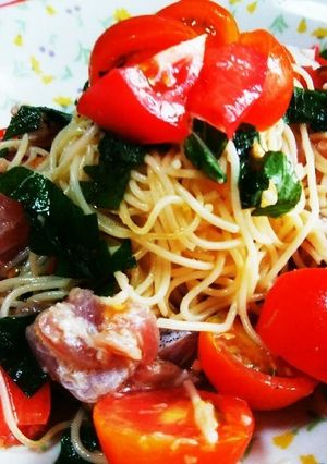 簡単♡絶品♡マグロとWトマトの冷製パスタ-レシピのメイン写真