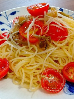 トマトとねぎと搾菜の中華風パスタ-レシピのメイン写真