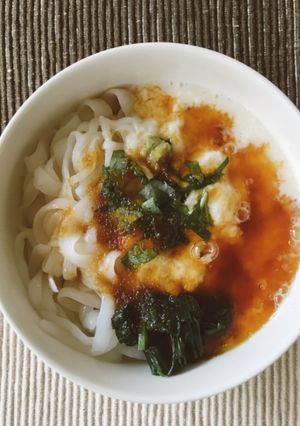 1人分レシピ：こんにゃく麺　長芋のせ-レシピのメイン写真