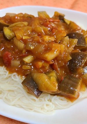 絶品♪ナストマトカレーそうめん-レシピのメイン写真