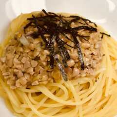 รูปของ 超簡単!ひきわり納豆パスタ