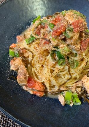 さばの水煮缶と塩昆布の和風冷製パスタ-レシピのメイン写真