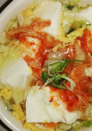 夜食にぴったりな簡単豆腐チゲ風スープ-レシピのメイン写真