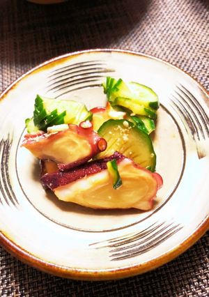 簡単！蛇腹キュウリとタコの酢の物-レシピのメイン写真