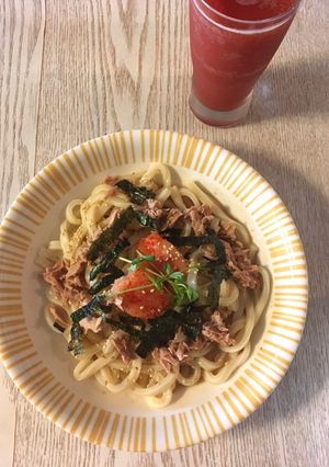 明太胡麻うどん-レシピのメイン写真