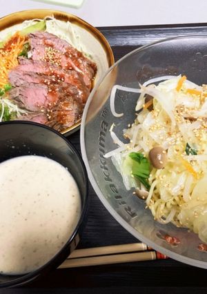 焼きそば麺でごまだれ風つけ麺-レシピのメイン写真